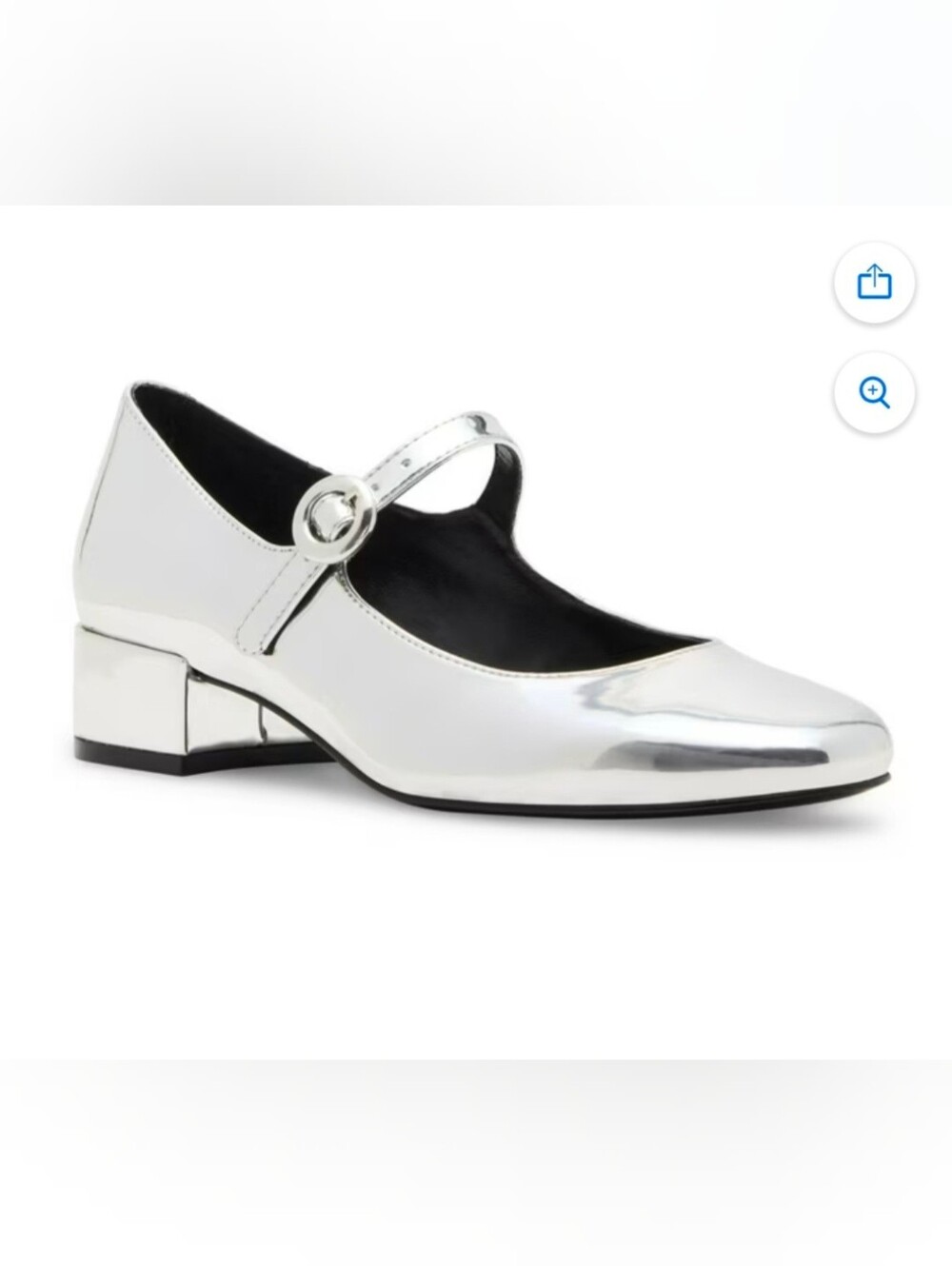 Steve Madden Metallic Silver Mary Jane Block Heel New In The Box